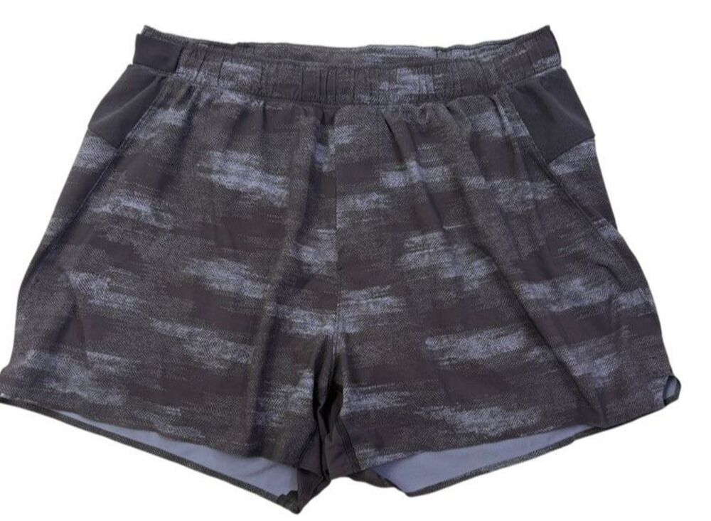 Lululemon Surge Shorts Glitch Camo Moon Blue Black Granite Lined Running  4" L